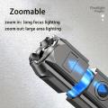 2 PCS Zoomable Flashlight Portable Multifunctional Telescopic Zoom Flashlight