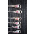 Set of 6 Rose Pattern Cake Forks