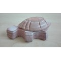 Lidded Stoneware Tortoise Figurine