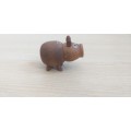 Miniature Wooden Pig Figurine Salt Shaker