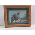 Small Framed Guinea Fowl Print (11cm x 9cm)