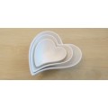 Set of 3 White Heart Shaped Maxwell & Williams Bowls