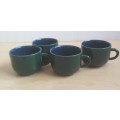 Set of 4 Green Teacups (no saucers)