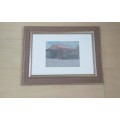 Framed Print - Corner Cafe Scene - 53cm x 40cm