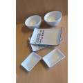 Set of 6 - 2 x Small Chinese Dishes, 2 x Small Bowls, 2 x Small Sauce Bowls