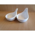 Set of 2 Small White Sauce Bowls