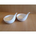 Set of 2 Small White Sauce Bowls