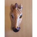 Small Wooden Zebra Mask (17cm x 8cm)