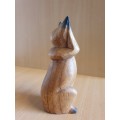 Wooden Cat Figurine - Hear No Evil