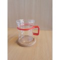 Bodum Set of 5 Glass Coffee Mugs with Spoons & Cork Coasters (Red) Made in Switzerland