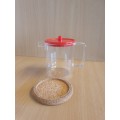 Bodum Set of 2 - Sugar Jar & Milk Jug  with Cork Coaster (Red) Made in Switzerland