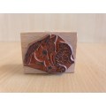 Cat & Horse Wooden Rubber Stamp - 5cm x 4cm