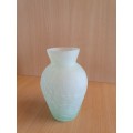 Green Crackled Glass Vase - height 13cm
