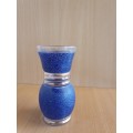 Blue Glass Vase - height 12cm