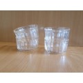 Set of 4 Round Clear Glass Ramekins - width 8cm. height 5cm