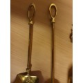4 Piece Brass Fire Place Cleaning Set