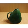 Small Vintage Green Ceramic Jug/Vase - height 8cm. width 8cm