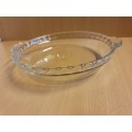 Round Clear Glass JAJ Flan Dish - Made in England - width 23cm
