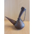 Leather Covered Glass Decanter - height 25cm. width 18cm