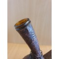 Leather Covered Glass Decanter - height 25cm. width 18cm