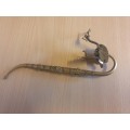 Vintage Oriental Metal Smoking Pipe - 22cm x 8cm