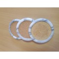 Set of 3 Round Stoneware and Cork Coasters - width 9cm