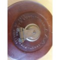 Vintage Abbey Hockley John Rabone 50ft leather covered retractable measuring tape No. 260