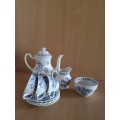 Blue & White J & G Meakin England Classic White Blue Nordic Teapot, Sugar Bowl, Milk Jug, 4 teacups