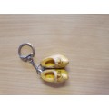 Mini Wooden Dutch Shoes Keyring/Keychain (4cm x 2cm)