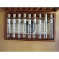 Wooden Box with 9 Glass Tubes for Spices