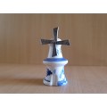 Small Blue & White Windmill Shape Salt Shaker