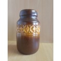 Vintage Brown Pottery Vase - height 21cm. width 11cm