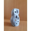 Ceramic Owl Figurine Candle Holder - height 16cm. width 10cm. depth 9cm