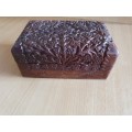 Carved Wooden Box/Wooden Trunk (15cm x 10cm height 6cm)