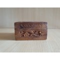 Small Carved Wooden Box (8cm x 8cm height 4cm)
