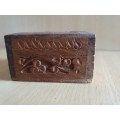 Small Carved Wooden Box (8cm x 8cm height 4cm)