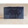 Wooden Box with Rhino Detail (15cm x 9cm. height 9cm)