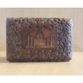 Carved Wooden Box (15cm x 10cm, height 6cm)
