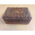 Carved Wooden Box (15cm x 10cm, height 6cm)