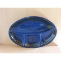 Blue Oval Platter with Dividers (38cm x 27cm)