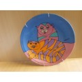 Painted Cats Wall Plate - width 25cm