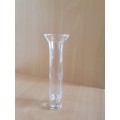 Clear Glass Vase - height 25cm width 7cm