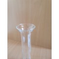 Clear Glass Vase - height 25cm width 7cm