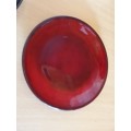 Vintage Red Glass Plates - 21cm