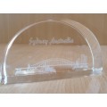 Clear Glass Paperweight, Sydney Australia
