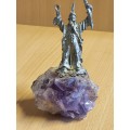 Purple Quartz - Wizard Figurine - height 12 width 7cm