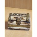 Vintage Brass and Bone Trinket Box made in India