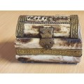 Vintage Brass and Bone Trinket Box made in India