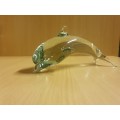 Glass Dolphin Figurine (17cm x 8cm)