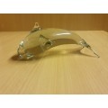 Glass Dolphin Figurine (15cm x 8cm)